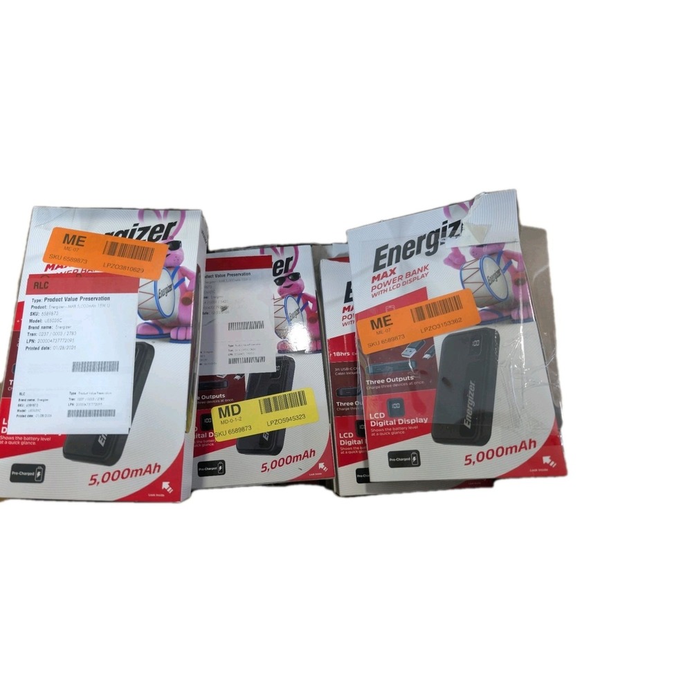 Bb Lot of 22 Energizer MAX 5000mAh 15W USB-C 3-Port Power Banks As-Is